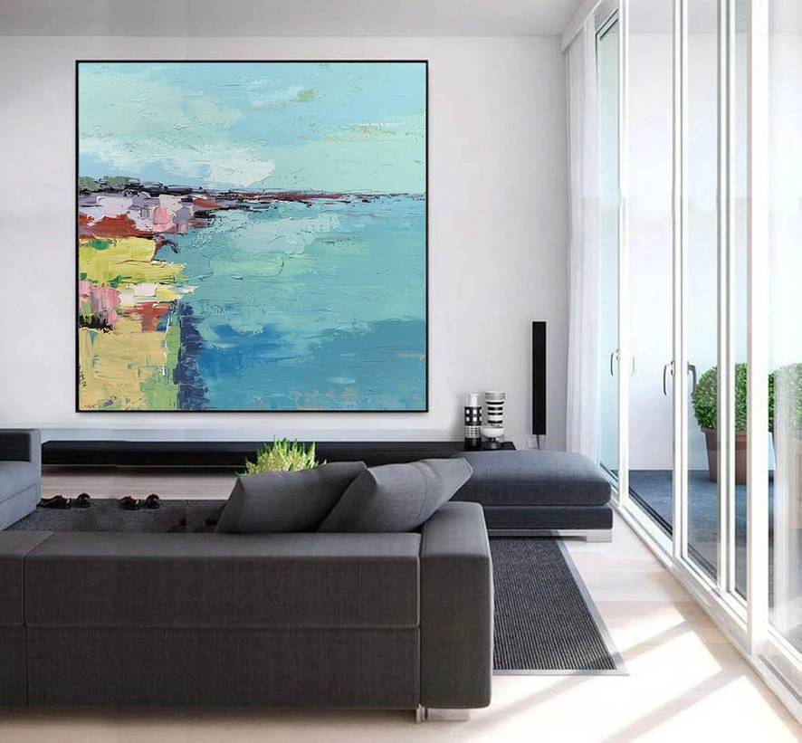 Scenic Blue Abstract Canvas Artwork BA2KT wall art